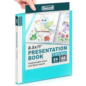 Presentation Binder 24-Pocket, Displays 48 Pages, 8.5x11 Portfolio Binder with P
